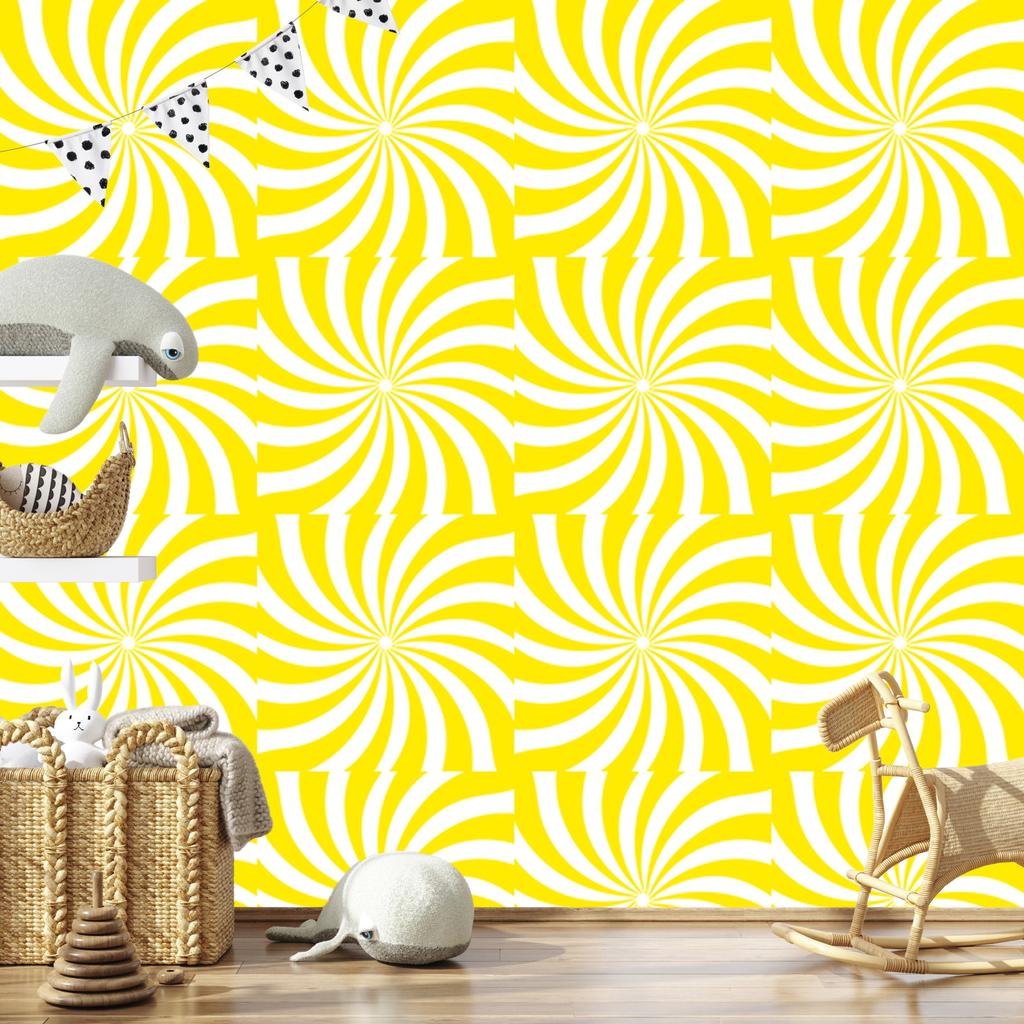 Hippie Yellow Background Wallpaper for Living Room and Bedroom 50x1000