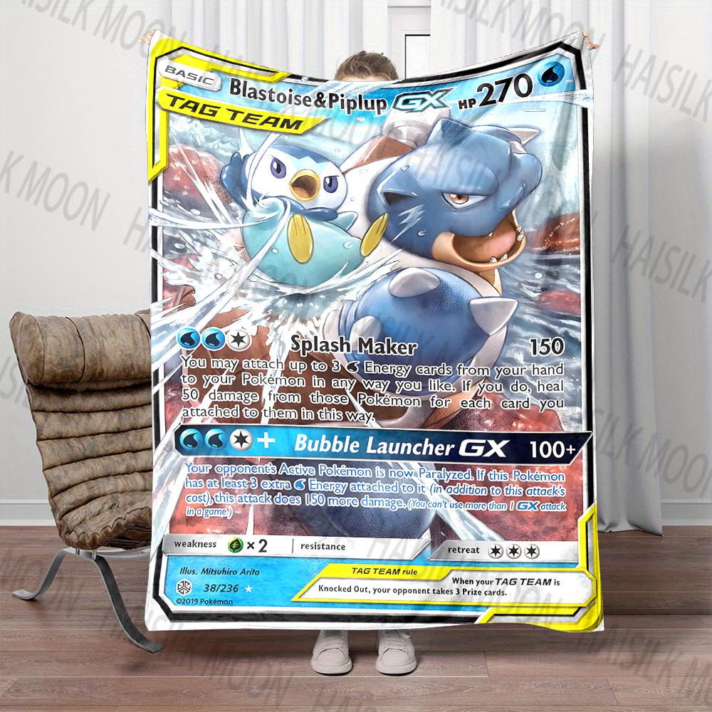 

1PC Pokemon Squirtle Cards Print Blanket Adult Children Warm Blankets Home Travel Camping Picnic Soft and Comfortable Blanket 75x90cm(30x35in)