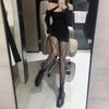 Women Diamond Rhombus Stockings Retro Sexy Hollow Out Stocking Black Pantyhose Nylon Patterned Socks Fishnet Tights