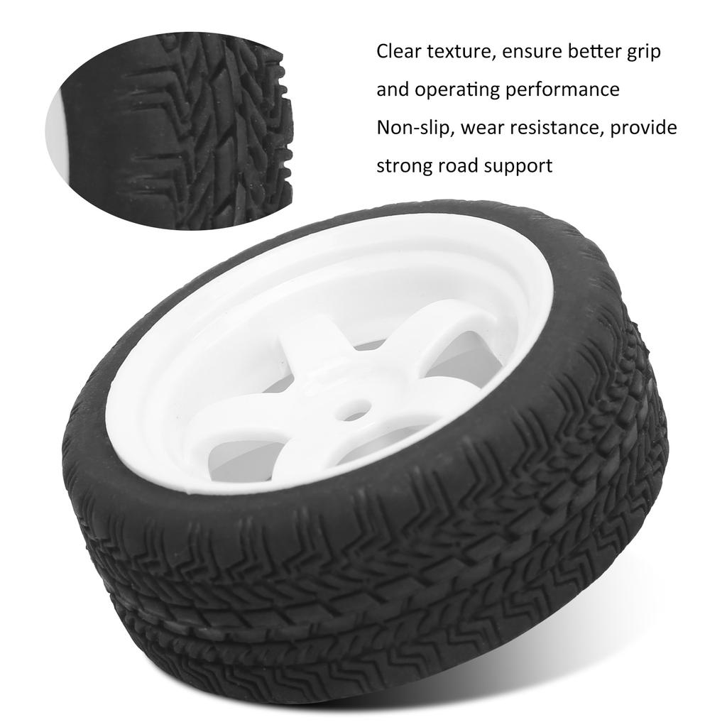 4Pcs 65mm Non Slip RC Rubber Tires Wheel Upgrade Accessory Fit for WPL D12 1/10 (012W)