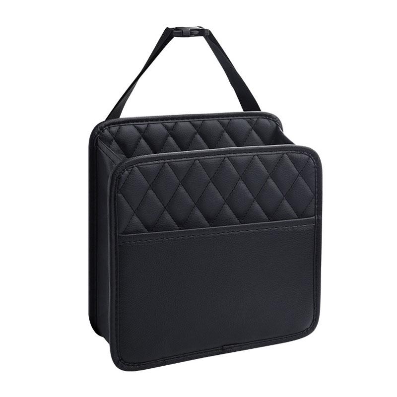 Multi-Functional Car Seat Back Storage Bag Leather Garbage Bag Storage Bag Can Storage For Most Models