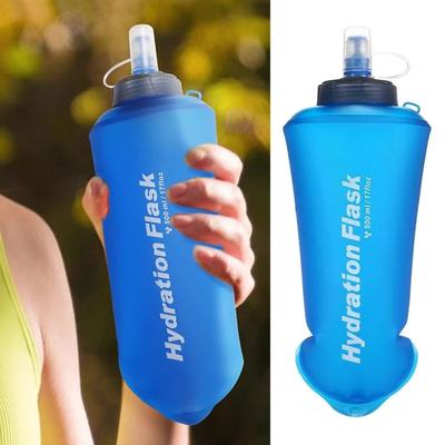 500ml Summer Folding Sport Water Bottle Lightweight Running Soft Water Bag Portable Hiking Water Cup Outdoors