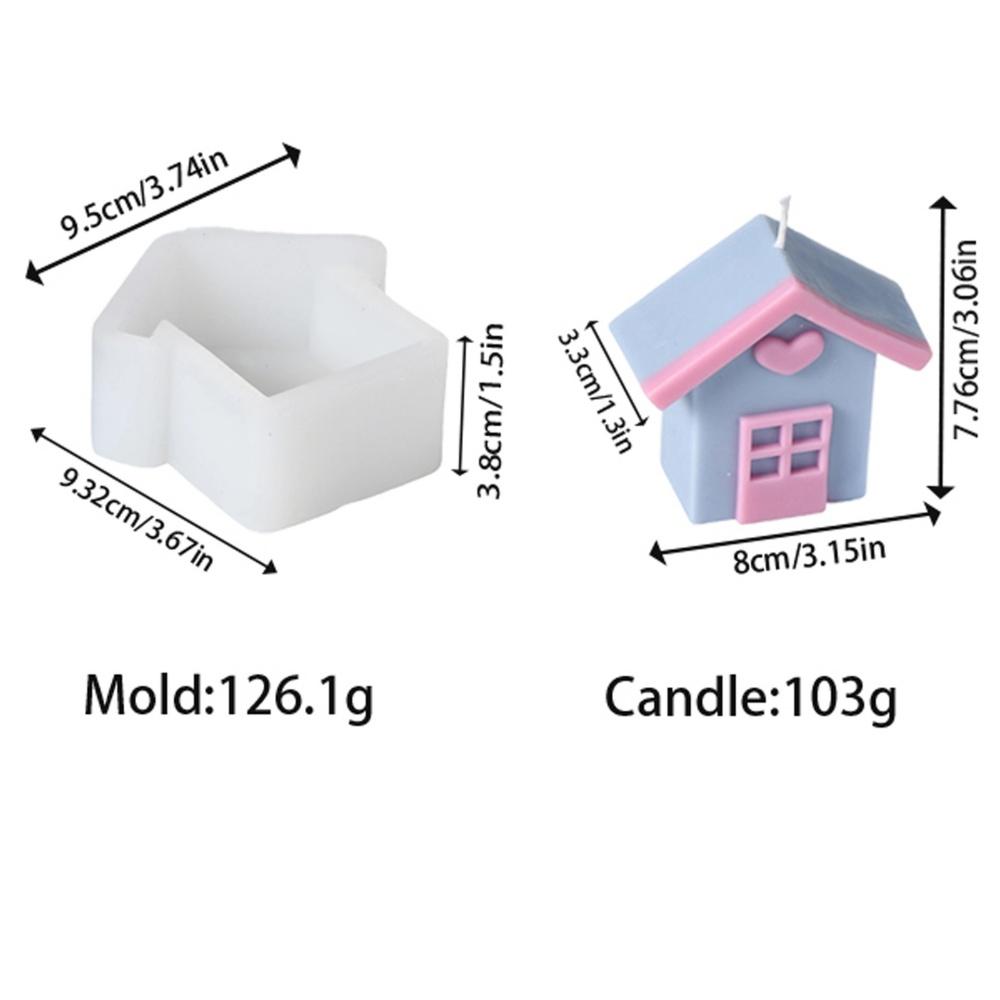 

DIY Mini House Candle Mold 3D House Arch Rainbow Bridge Aromatherapy Gypsum Mould for Chocolate Cake Baking Accessories