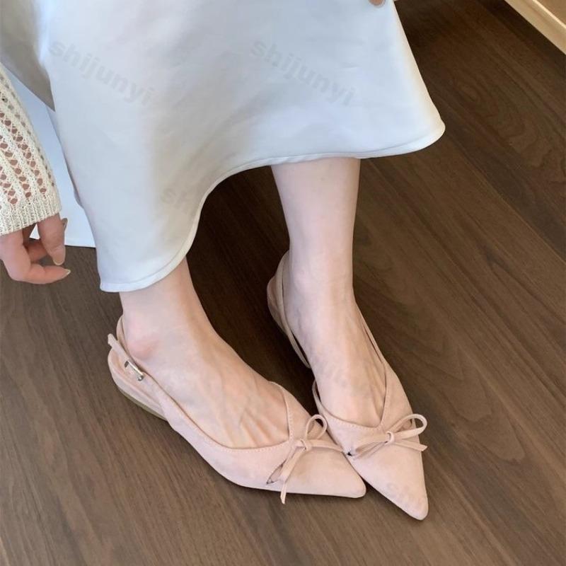 Fashion 2025 Summer Temperament Bow Design Sandals for Women Concise Lightweight Fashion Wedge Heel Shallow Mouth Comfortable Cool Pumps