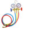 Freon R134A Refrigerant Diagnostic Manifold Gauge Set with Hose and Hook - Professional 3 Way AC Tool for R12 R22 R404A R134A