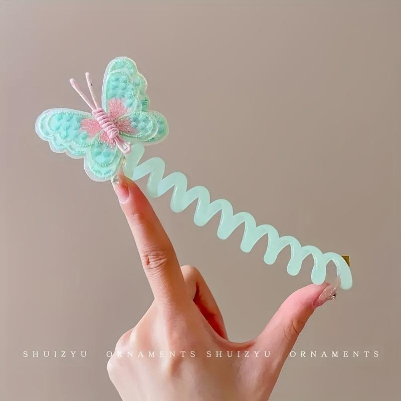 10pcs Cute and Sweet Butterfly 's Telephone Line Hair Bands, Gentle and Versatile 5 Color Butterfly Set Hairpins, for Daily Versatile Hair Accessories