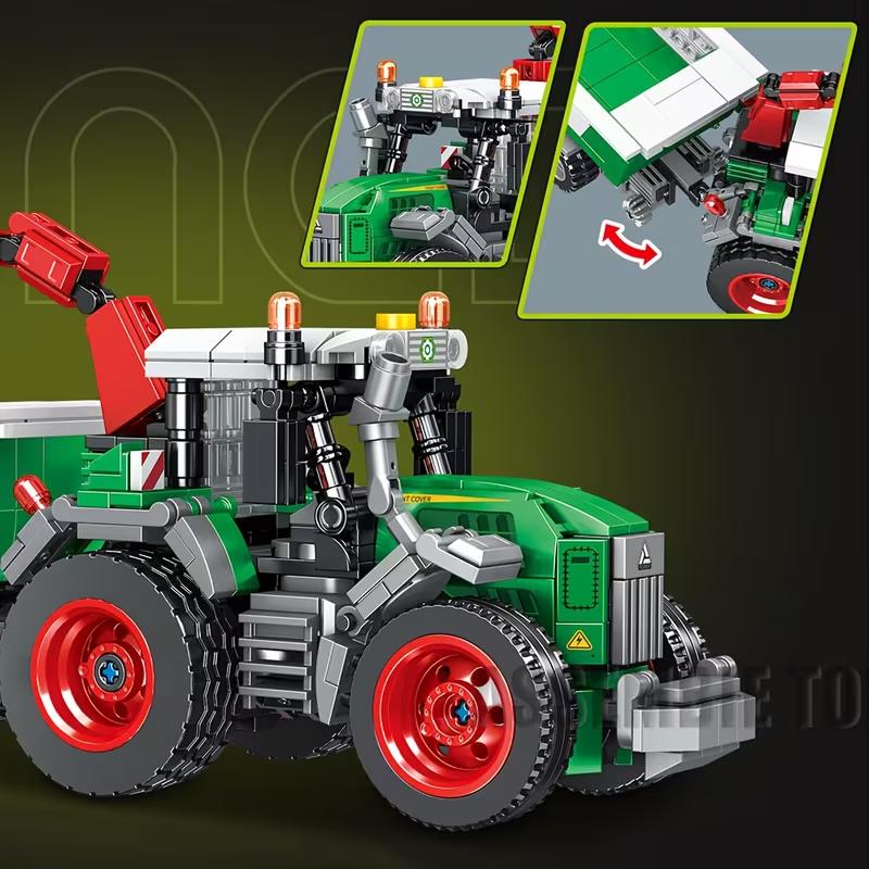 1000+PCS Modern Agricultural Engineering Vehicle Block Toy | Combined Working Robotic Arm | Christmas Halloween Birthday Gift