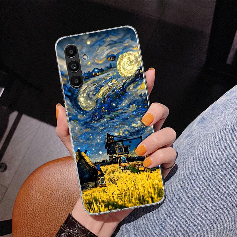 Starry Night Van Gogh Art Phnoe Case for Samsung Galaxy A17 A37 A57 A16 A26 A36 A56 A15 A14 A13 A55 A54 A53 A35 A34 A33 A25 A24