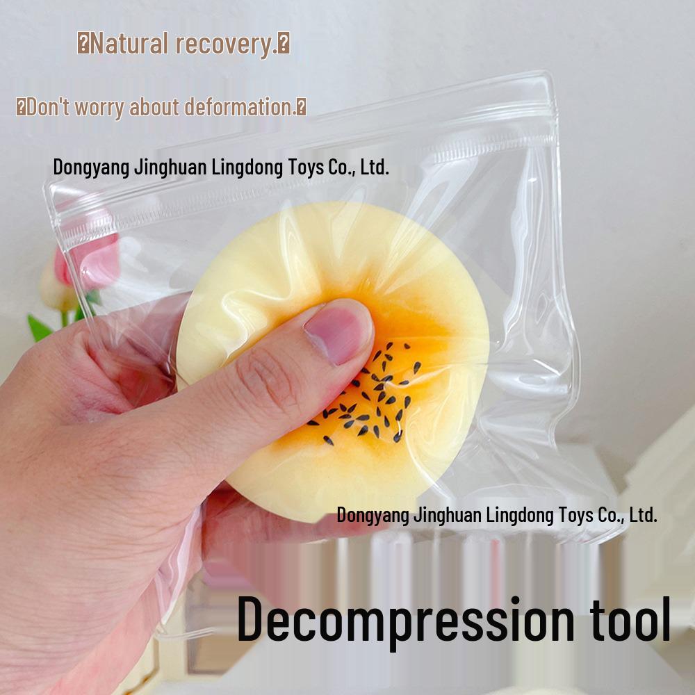 Super Soft Egg Yolk Pastry Squeeze Toy - Slow Rebound Stress Relief Fidget for Students 3cm Mini Fluid Egg Yolk Pastry with Chain
