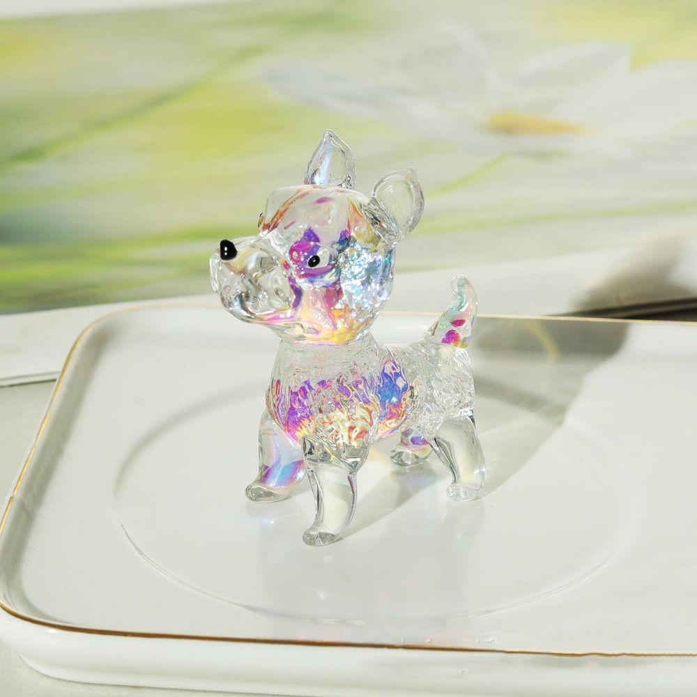 Micro Dog Cats Miniatures Cute Animal Desktop Ornaments Creative Crystal Dog Figurine  Table