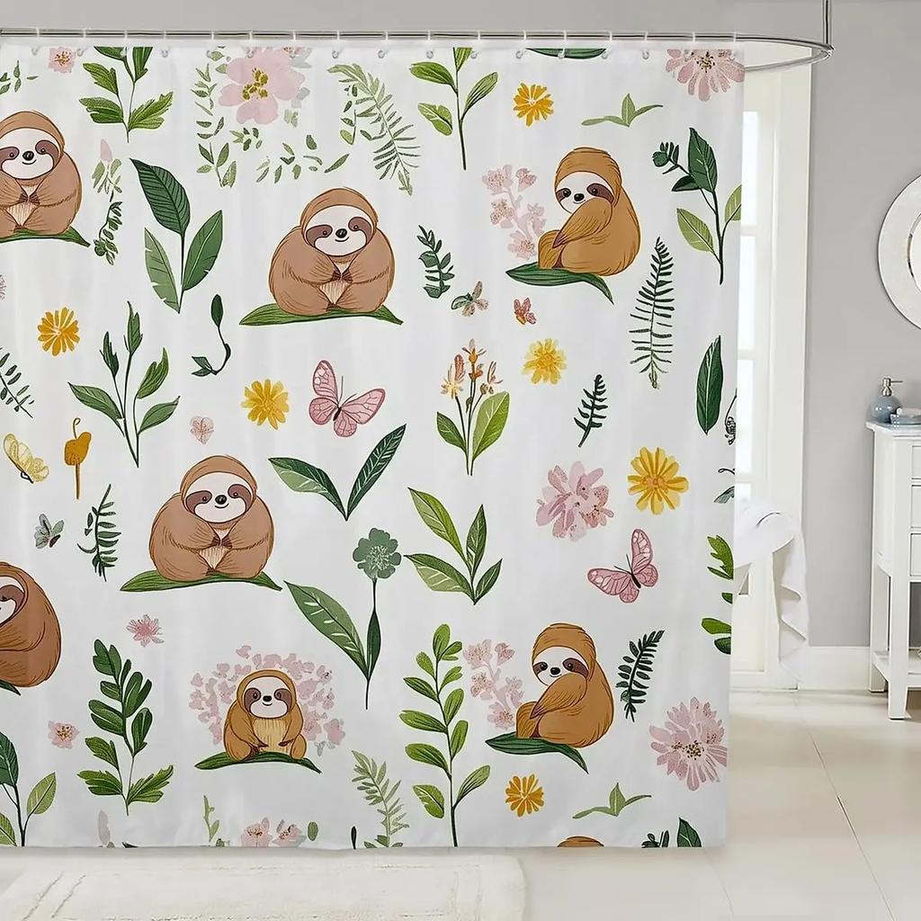 Cat Shower Curtain Japanese Style Bathroom Shower Curtain Sets for Kids Boys Girls Teens,Ocean Wave Fabric Shower Curtain