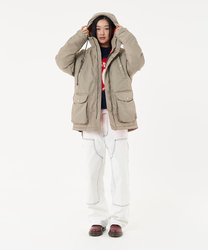 AECA N3B Hooded Military Parka-Light Gray