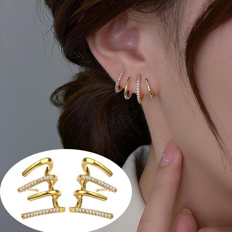 925 Silver Needle Korean Fashion Big Crystal Heart Earrings For Women Jewelry Trending New Luxury Women's Zircon Earrings