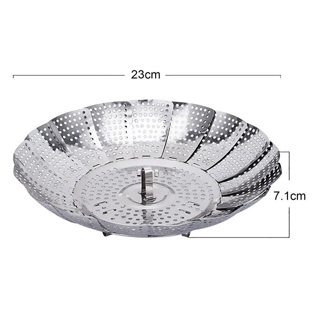 Expandable Steam Basket Steamer Basket for Vegetable Pot Cooking Steaming Food Stainless Steel Folding Expandable