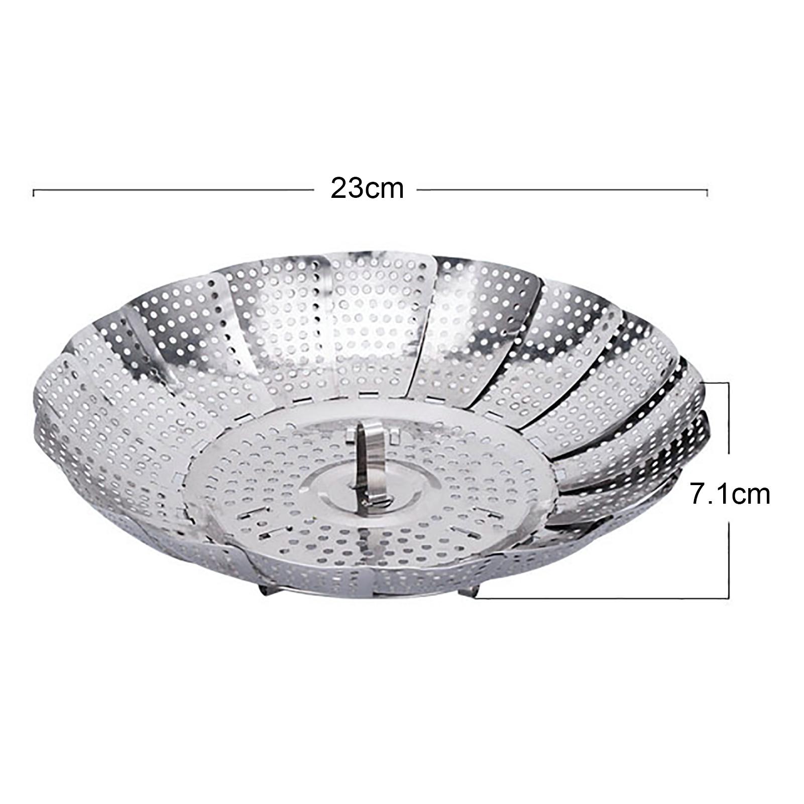 Expandable Steam Basket Steamer Basket for Vegetable Pot Cooking Steaming Food Stainless Steel Folding Expandable