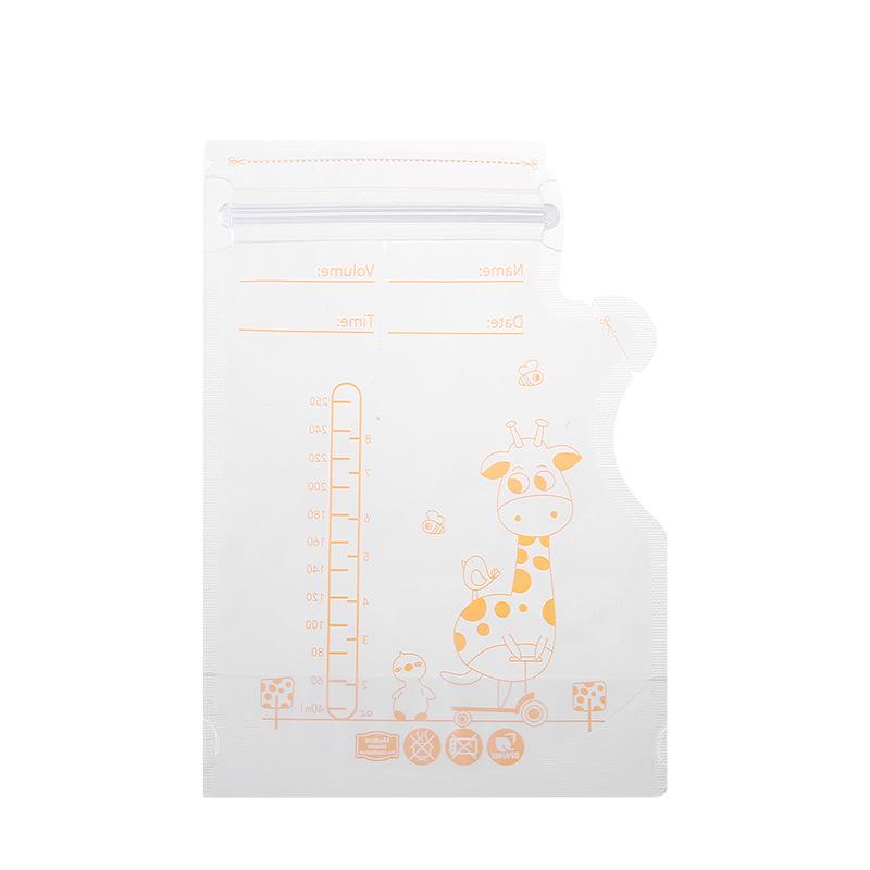 250ml Disposable Breast Milk Storage Bags - Double Ribbed for Freezing & Portioning, Portable Milk Powder Bag