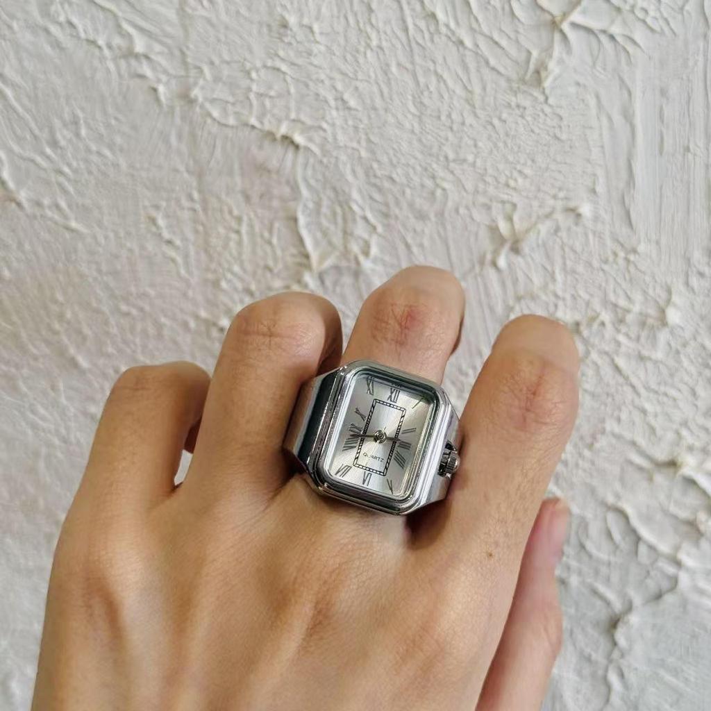 Korean Style Retro Hipster Watch Ring - Trendy Men's Hand Jewelry Accessory