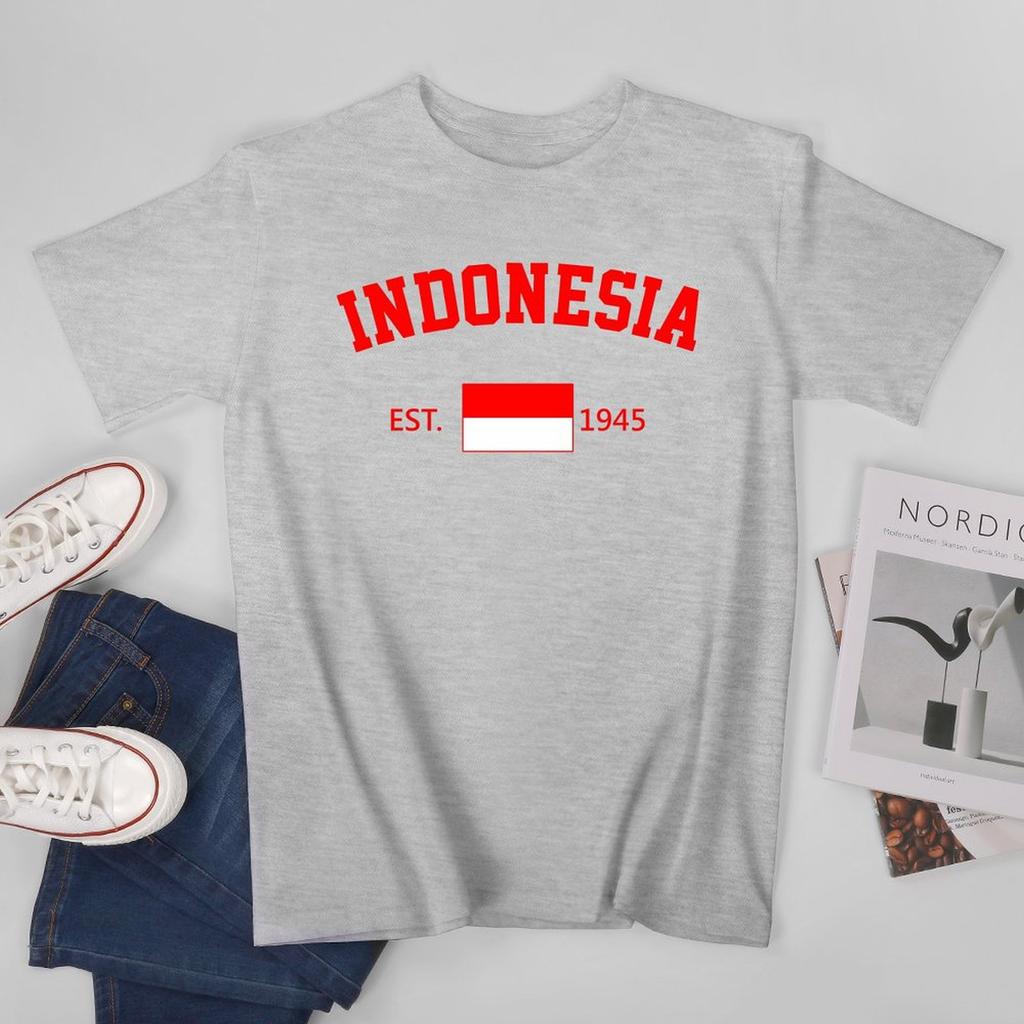 Unisex Indonesia EST1945 Independence Day Tshirt Tees T Shirts WoUnisex Boys 100 Cotton TShirt