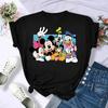 Miniso Disney Family Vacation T Shirt Kawaii Mickey Minnie Donald Duck Print Fashion Clothes Casual Women T-shirt Camiseta Mujer