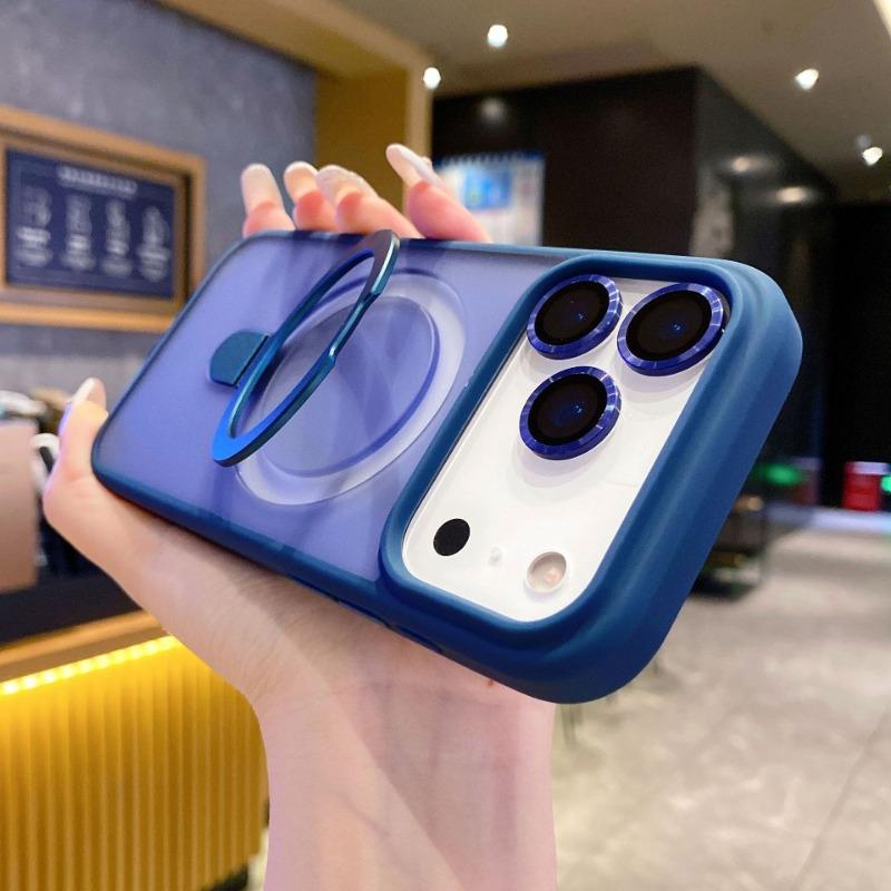 Suitable for IPhone17ProMax Color Phone Case Magnetic Stand, Apple 16 Skin Sensing Lens Film PC Protective Case