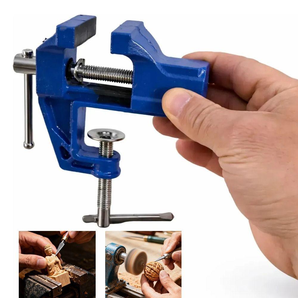 Heavy-Duty Table Clamp Cast Steel Compact Clamp Making Portable Small Vice Metalworking