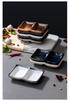 Japanese Ceramic Double-Compartment Dish for Dipping Sauces and Seasonings