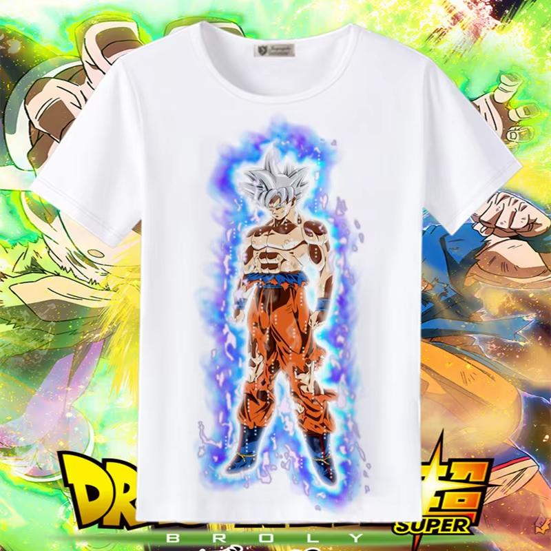 Dragon Ball Animation Derivatives Goku Vegeta Buu Frieza Printed Short Sleeve T-shirt Unisex's and Women's Fashion Cotton Top