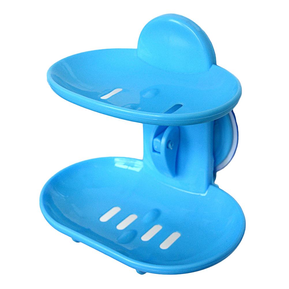Strong Suction Holder Sturdy Heavy Load Capacity Easy Install Bathroom Shower Soap Dish Double Soap Dish Suction синий