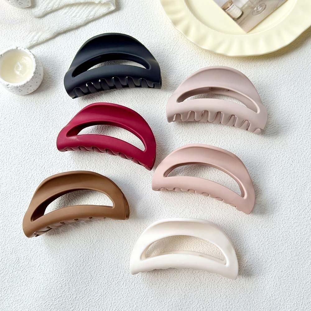 Safe Silicone Shark Clip Korean Style Solid Color Shark Clip Semilune Shaped Hair Claw  Gifts