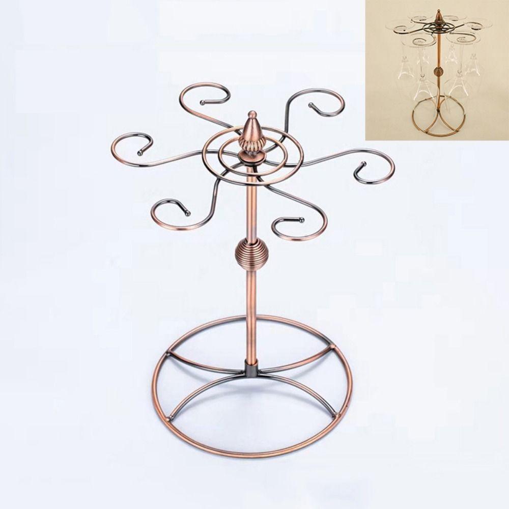 Quick Drainage Goblet Holder 6 Hooks Drinking Glasses Display Stand  Bar Storage