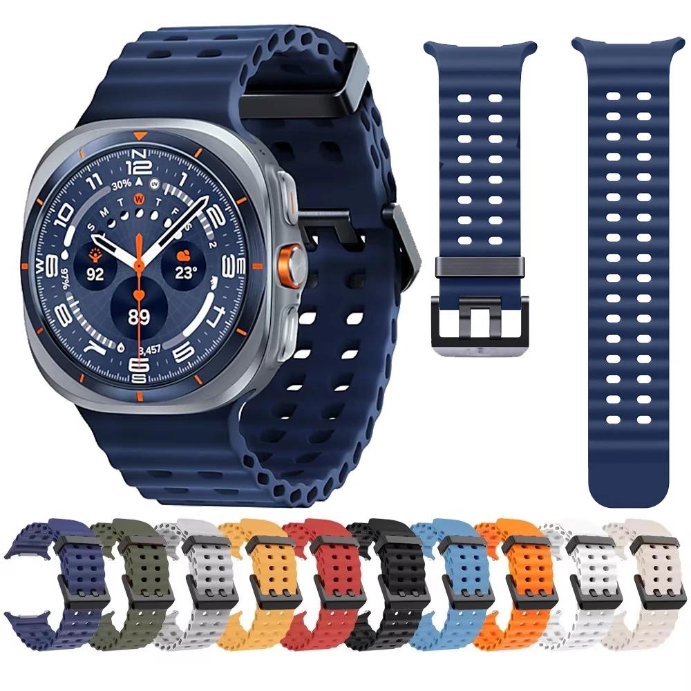Silicone Watch Band For Samsung Galaxy Watch 8 Ultra- Strap Replacement Rubber Wristband Bracelet Accessories For Galaxy Watch 8/Ultra/Ultra2025