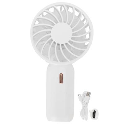 Przenośny wentylator ręczny ładowany przez USB, ulepszony wiatr, mały wentylator podróżny do biura, do nauki, biały