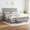 Maison Exclusive - Bed Slatted Base with Mattress Light Grey 160x200cm Fabric