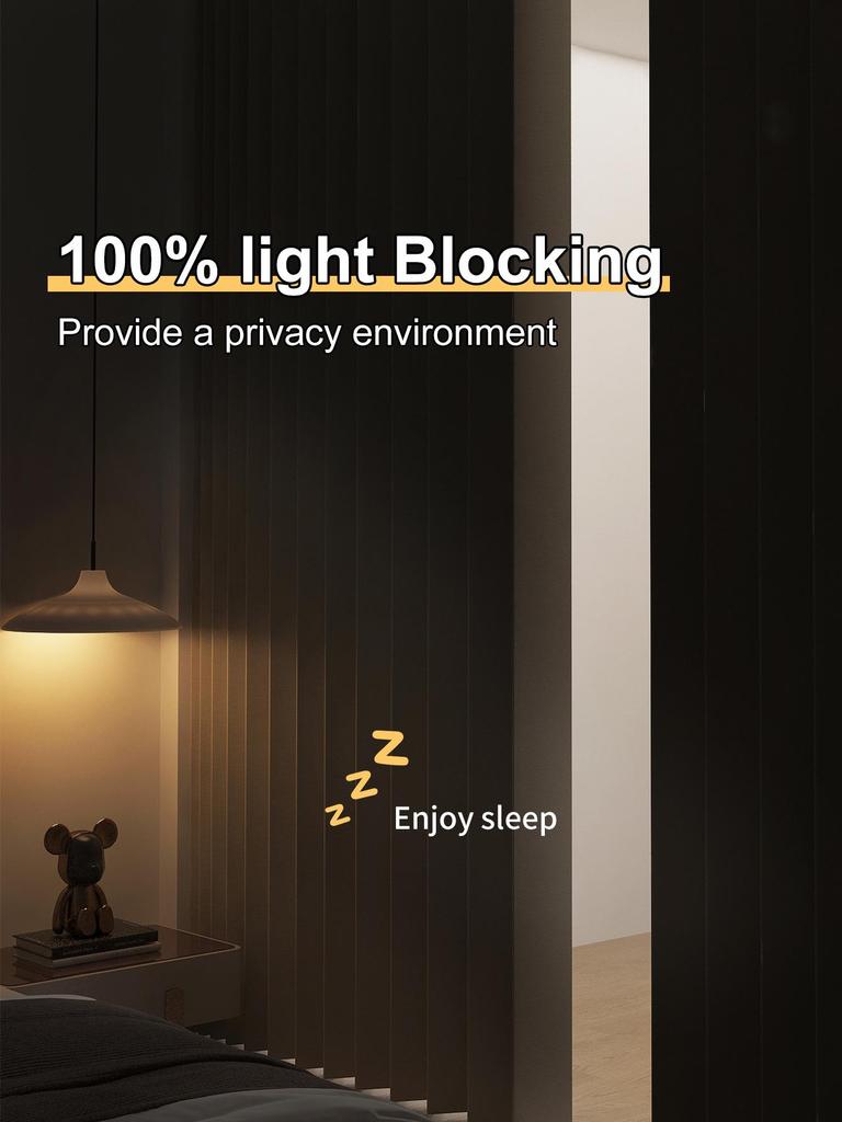 Full Blackout Waterproof Magnetic Door Curtain: No-Drill, Windproof, Soundproof, Invisible Folding Partition