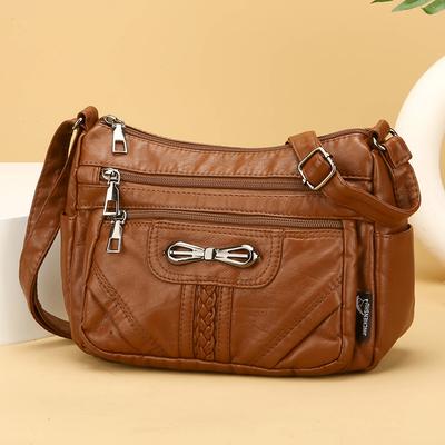 Borsa a tracolla in pelle morbida da donna Borsa a spalla multistrato Borsa per madre di mezza età
