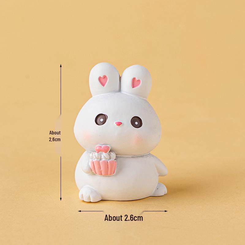Pastoral Rabbit & Carrot Mini Basket Cake Topper Set