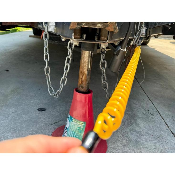 MECMO 4ft Breakaway Trailer Cable Trailer Brake Safety Cable Heavy Duty Stainless Steel Spring Towing Coiled Wire, Replacement Trailer Break Away