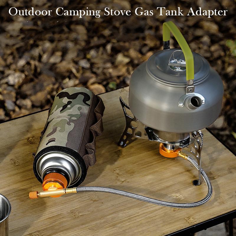 Outdoor Camping Stove Gas Tank Conversion Adapter Split Type Furnace Converter Stove Burner Adapter Head Camping Accessories Butane Adapter Auto-off