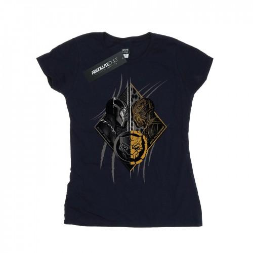 

Marvel Womens/Ladies Black Panther Vs Killmonger Cotton T-Shirt білий