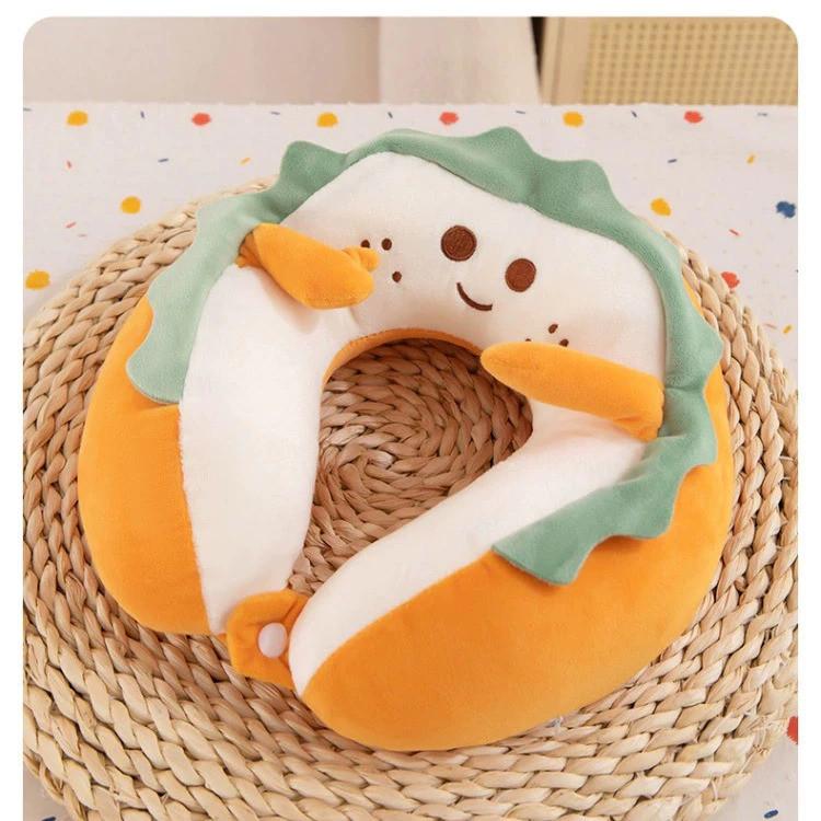 

Cute Toast Bread U-Shaped Neck Pillow Neck Protection Neck Car Office Travel Portable U-Shaped Pillow Cervical Pillow Toast Bread Smile