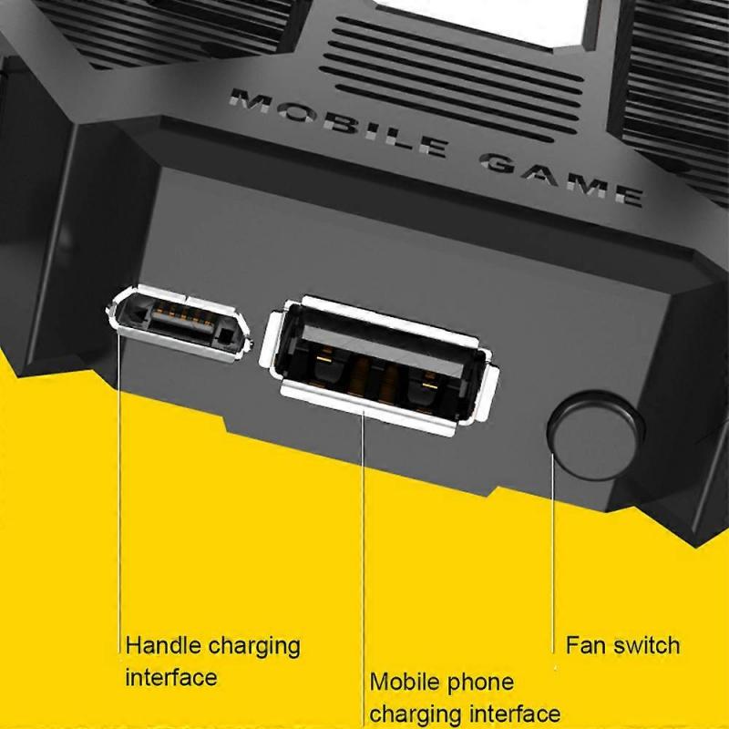 Triggers 6 Finger Operation Mobile Game Controller Shooter Trigger Cooling Fan Power Bank Game Joystick 3 In1-4000mAh-