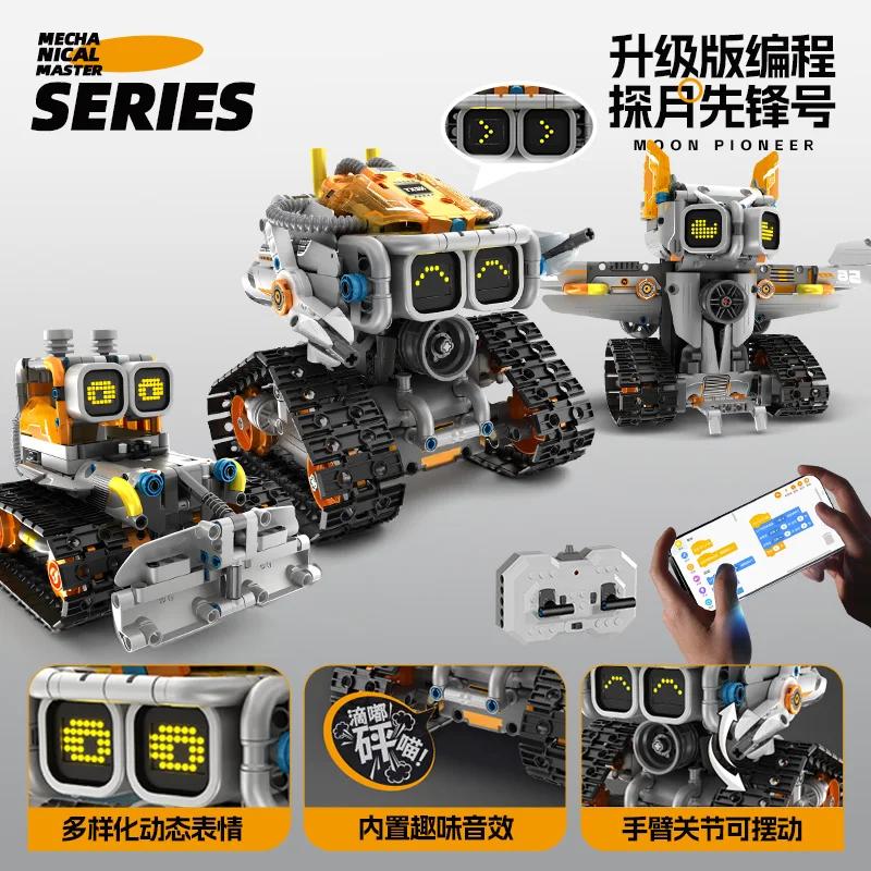 3 i 1 Teknisk RC Robot Dinosaurie Byggklossar Stad Snigel Racerbåt Fjärrkontroll Bulldozer Lastbil Klossar Leksaker Barnpresenter