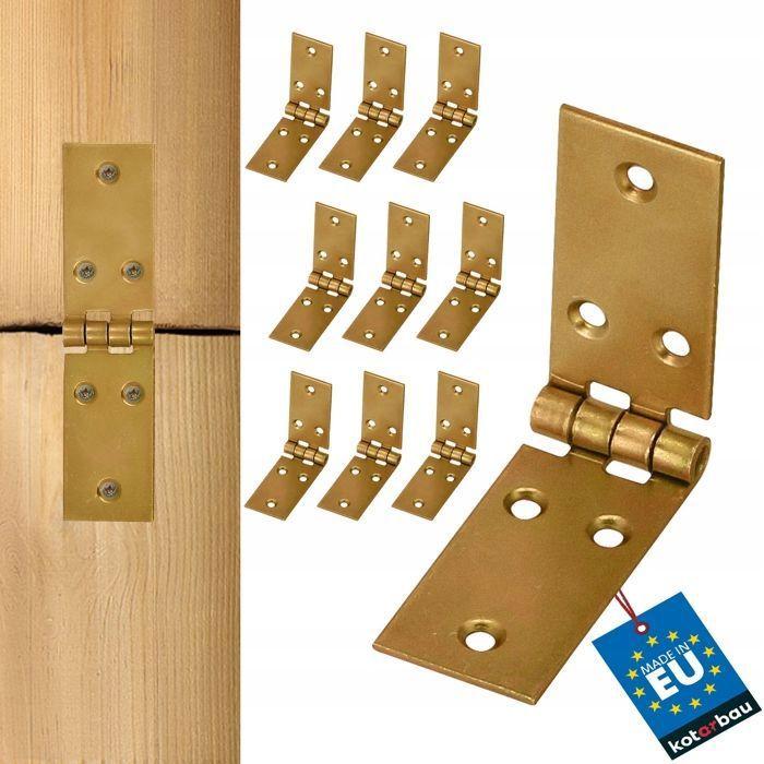 Set de 10 Charnières de caisse KOTARBAU Charnière de meuble - Charnière de table et d'armoire - Fabriquée en Métal - 100 x 25 mm