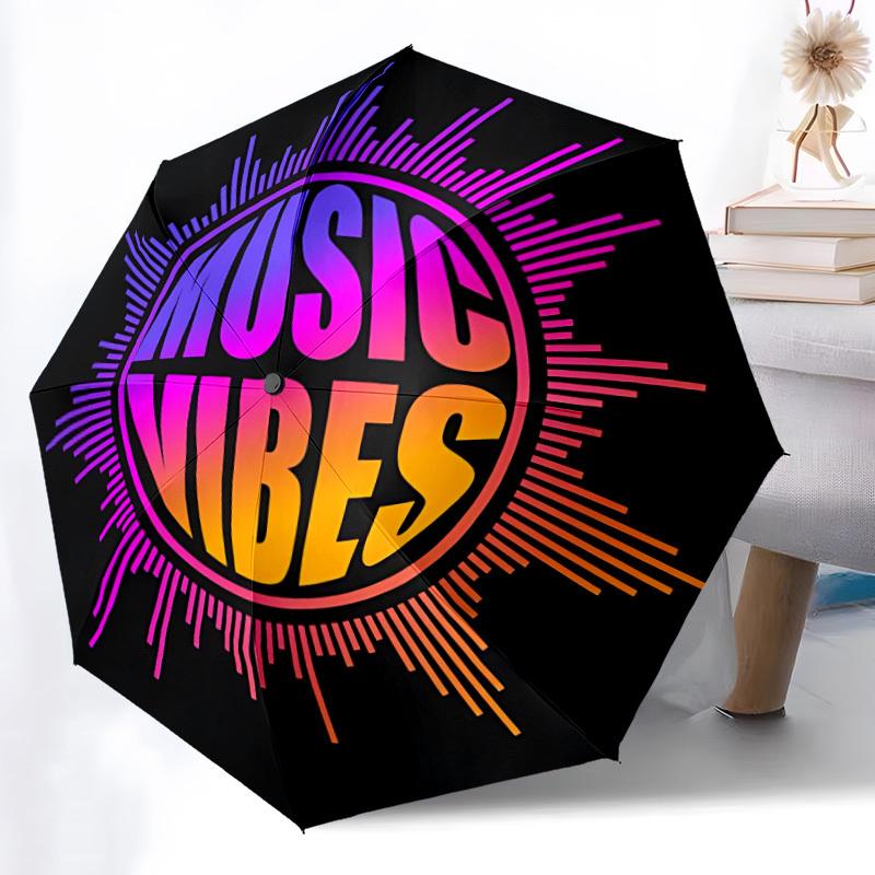 

1pc Music Vibes Automatic Open/Close Umbrella - Compact Travel Umbrella, Gift for Birthday, Holiday yy260106032