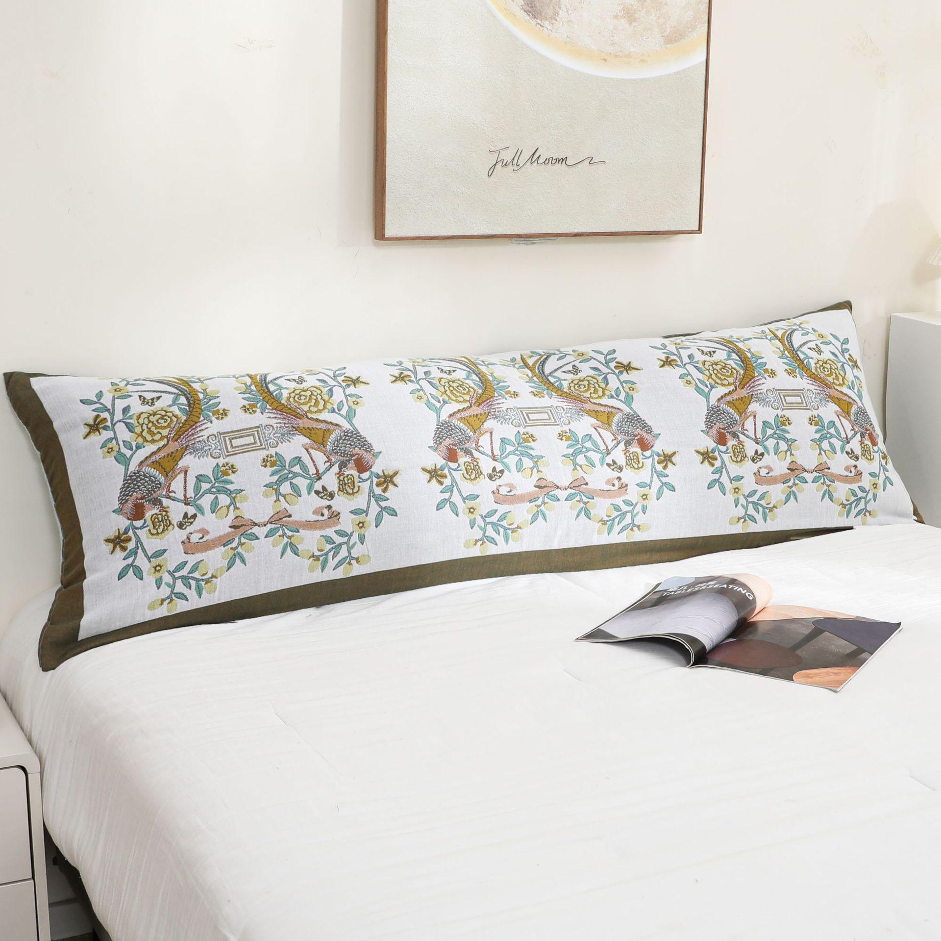 

Двойная удлиненная версия, простая марлевая утолщенная хлопковая наволочка, мягкий мультяшный чехол на подушку для дивана, не скользит и не сползает 50*150cm