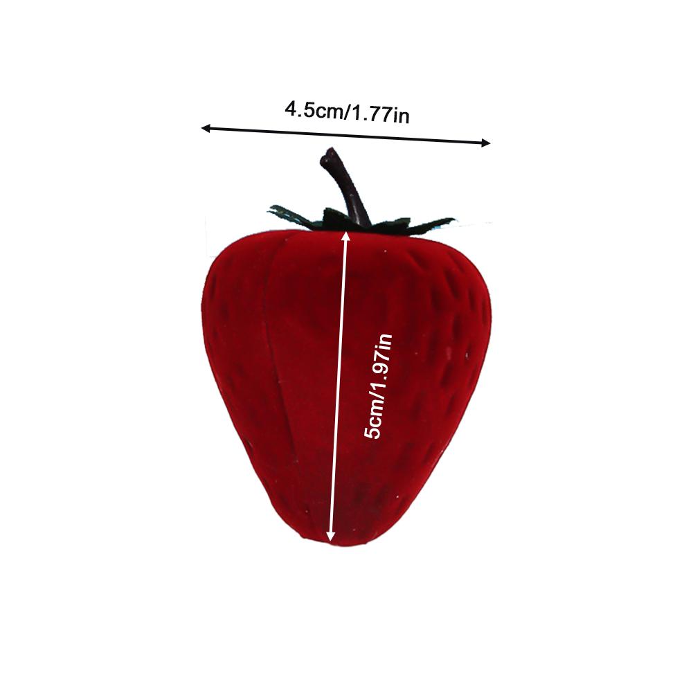 Strawberry Ring Box Children's Cute Jewelry Box Plush Storage Box Gift Box Jewelry Box