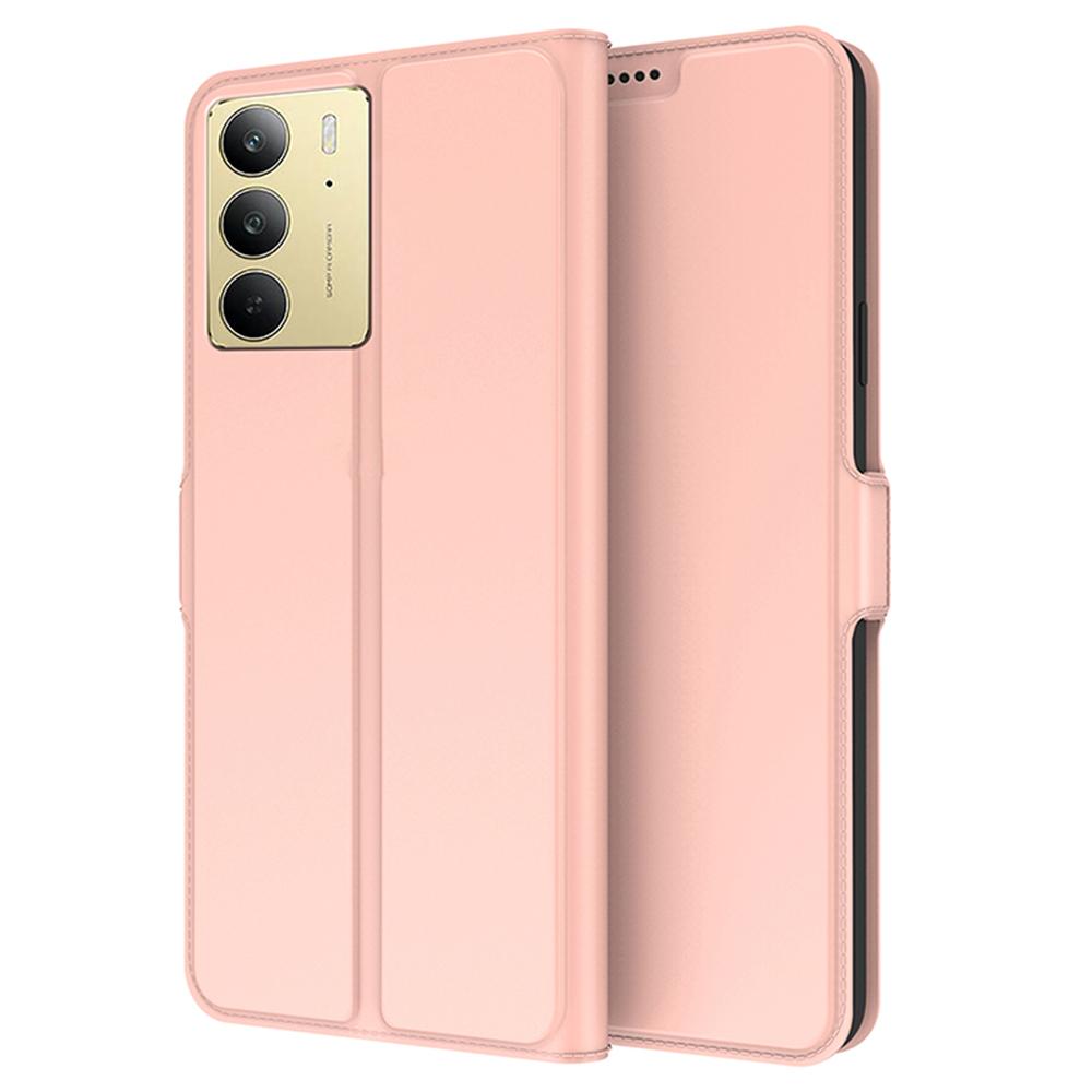 

Для Realme C75 4G Чехол Противоударная Внутренняя TPU Оболочка Кожаный Чехол для Телефона Слот для Карты Rose Gold