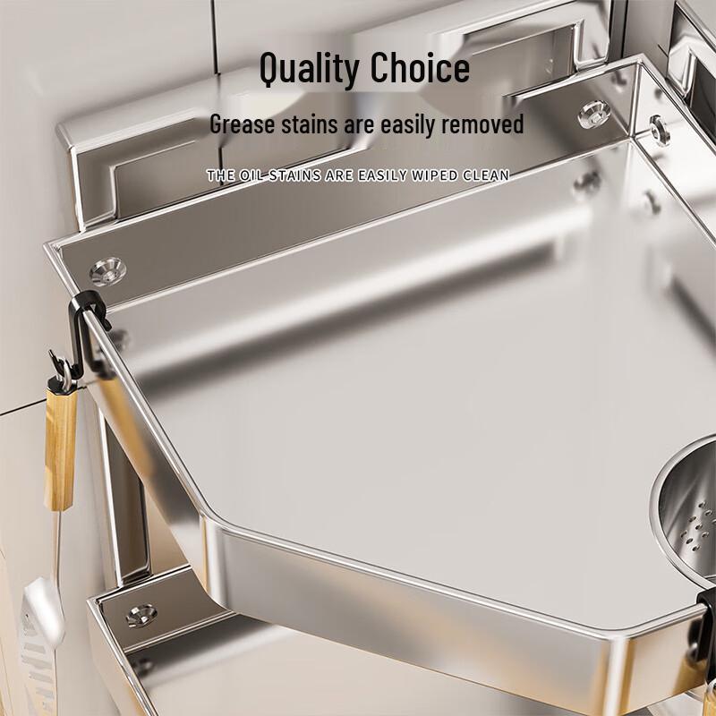 Yingbai 3-poziomowy stalowy stojak na przyprawy na blat z uchwytem na nóż i sztućce