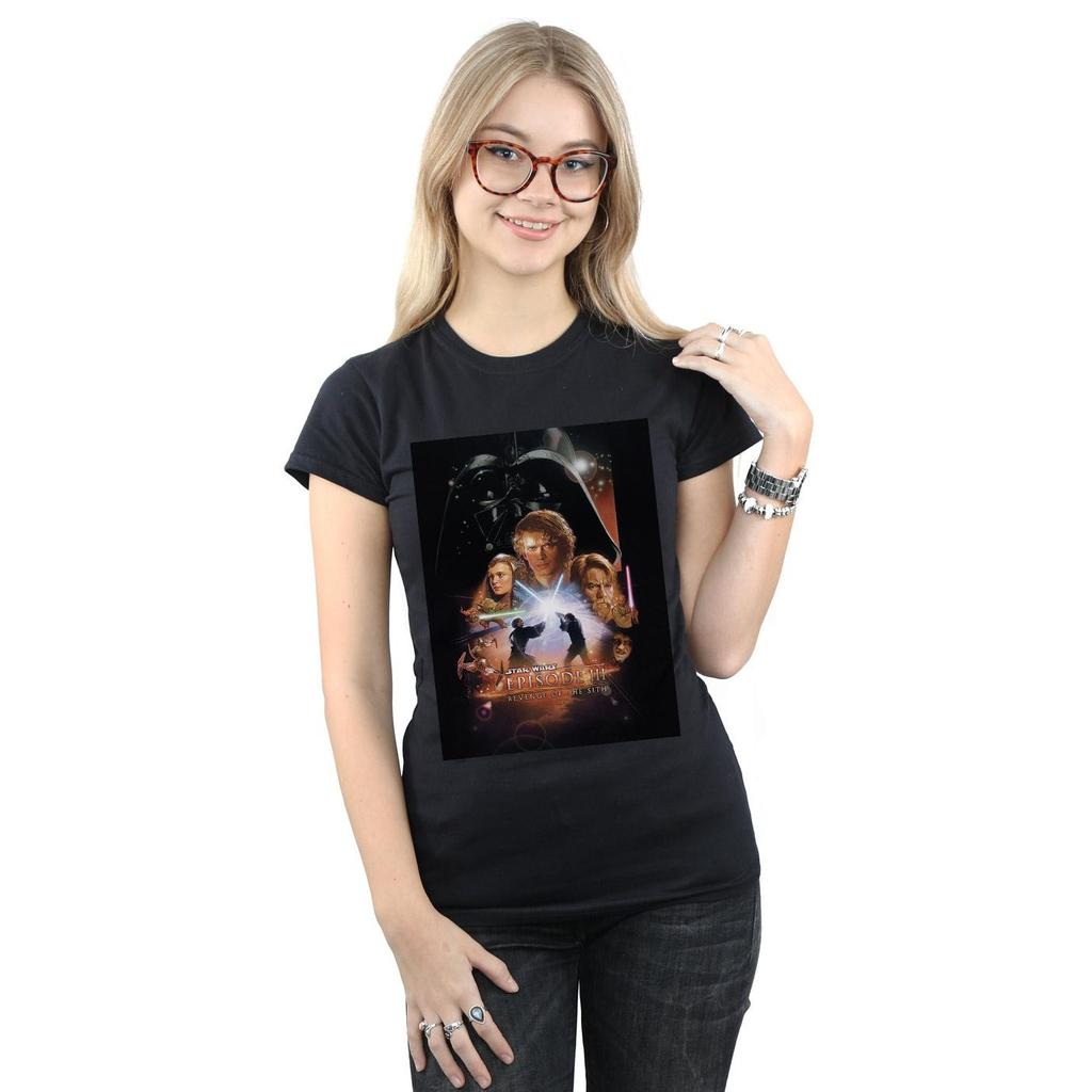 Star Wars Womens/Ladies Episode III Movie Poster Cotton T-Shirt