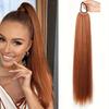 24 Inch Straight Ponytail With Elastic Band Synthetic Ponytail Extension Wrap Around Heat Resistant Pony Tail For Women